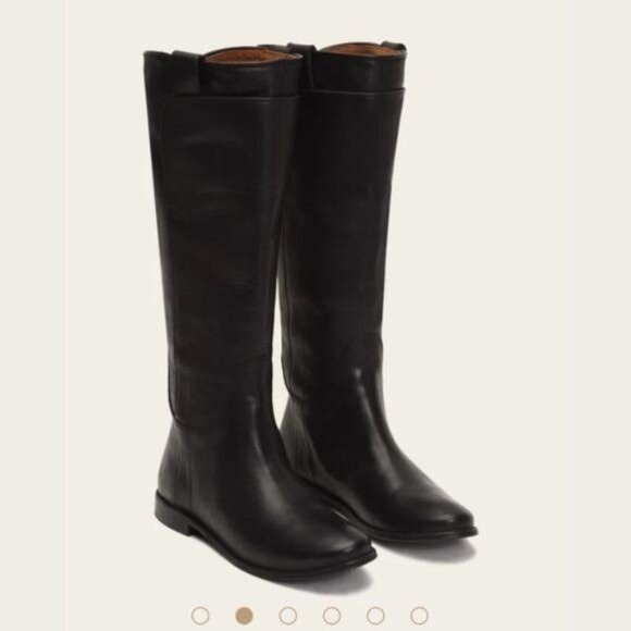 Frye Shoes - Frye Paige tall riding boot leather layer dark brown stack heel